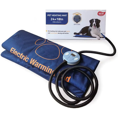 Electric Pet Heating Pad Cosy Removable Cover Waterproof Dog Bed Mat 7 Level Adjustable Temperature Chew Resistant Cord