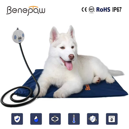 Electric Pet Heating Pad Cosy Removable Cover Waterproof Dog Bed Mat 7 Level Adjustable Temperature Chew Resistant Cord