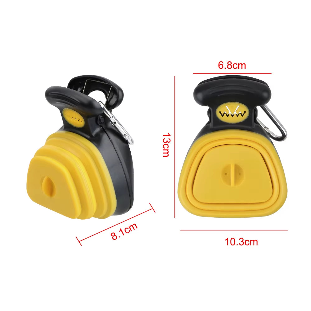 ABS Poop Scoop Portable with 1 Roll Decomposable Bags Dog Pet Travel Foldable Pooper Scooper Poop Trash Bag Storage Box