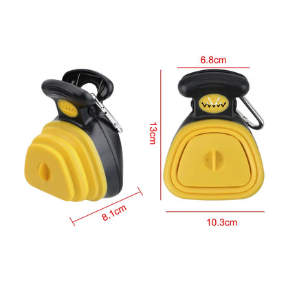 ABS Poop Scoop Portable with 1 Roll Decomposable Bags Dog Pet Travel Foldable Pooper Scooper Poop Trash Bag Storage Box