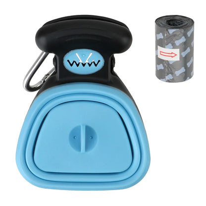 ABS Poop Scoop Portable with 1 Roll Decomposable Bags Dog Pet Travel Foldable Pooper Scooper Poop Trash Bag Storage Box